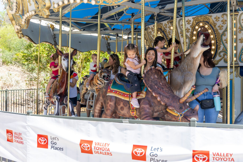 Kids riding the carousel