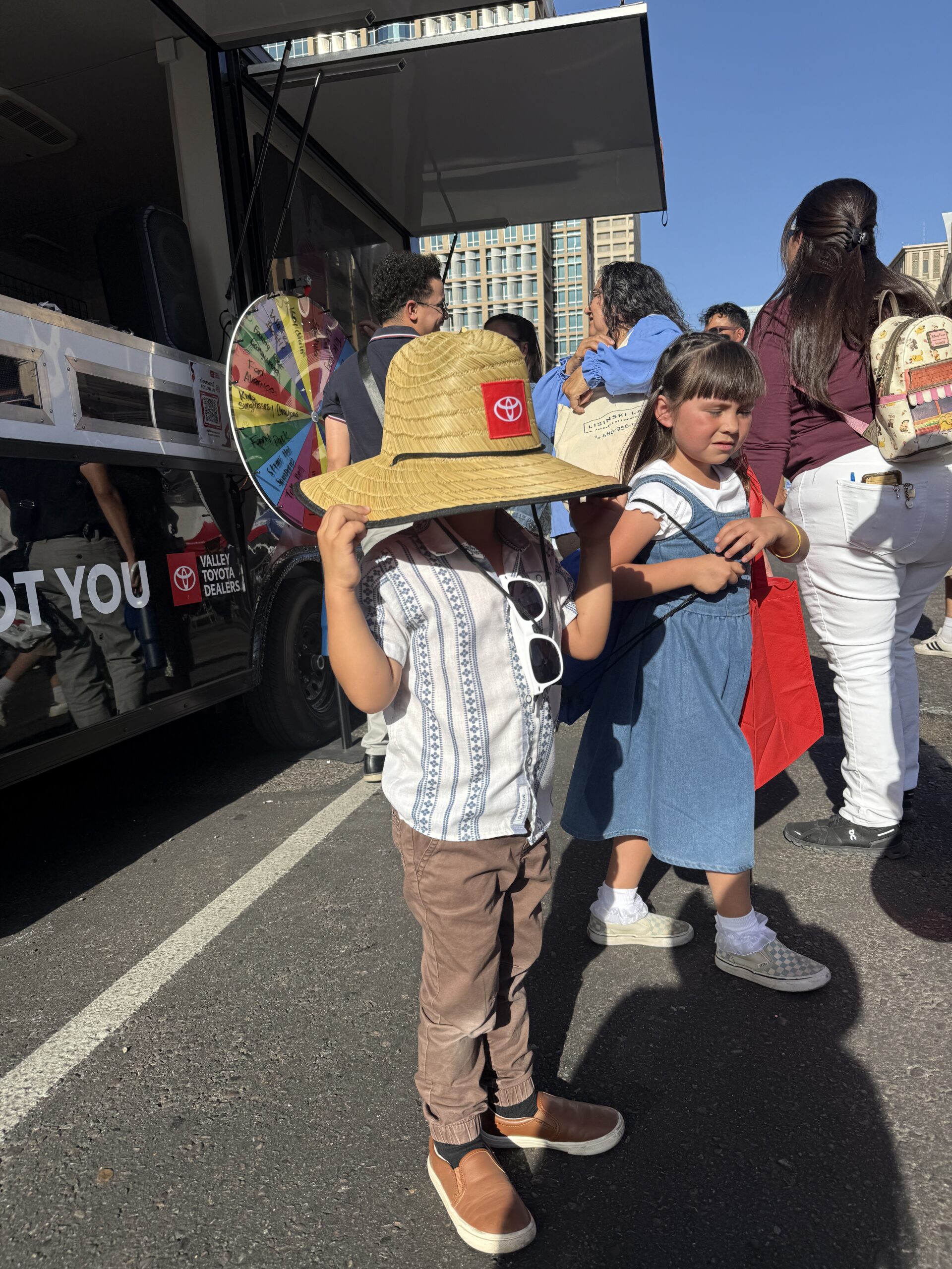 child with hat on